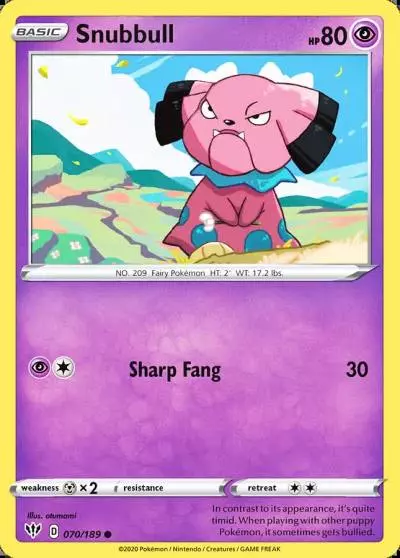 Snubbull 70/189 Darkness Ablaze Pokemon card