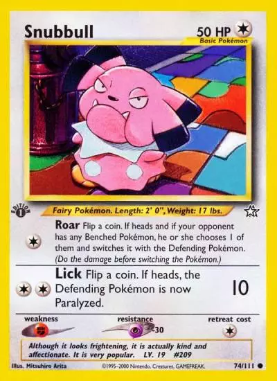 Snubbull 74/111 Neo Genesis Pokemon card