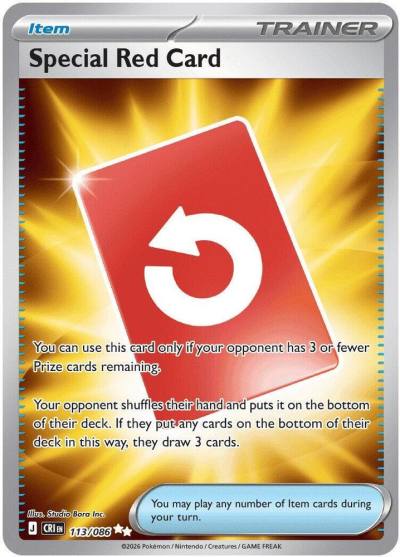 Special Red Card 113/86 Chaos Rising Pokemon card