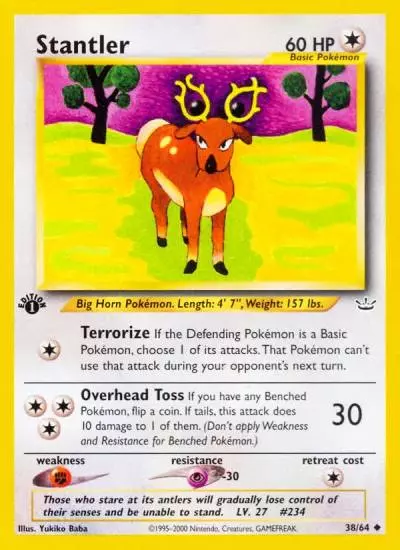 Stantler 38/64 Neo Revelation Pokemon card