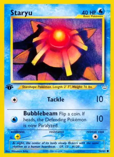 Staryu 56/64 Neo Revelation Pokemon card