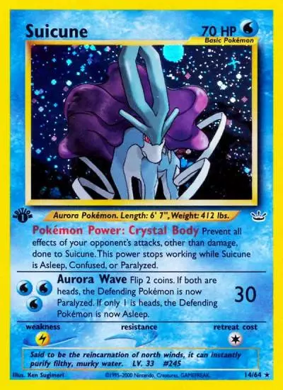 Suicune 14/64 Neo Revelation Pokemon card