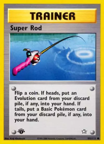 Super Rod 103/111 Neo Genesis Pokemon card