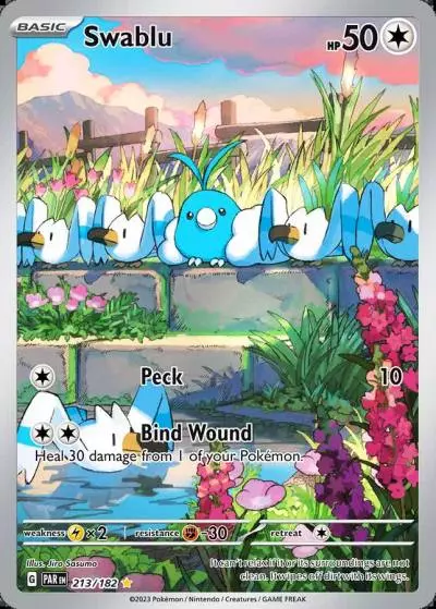 Swablu 213/182 Paradox Rift Pokemon card