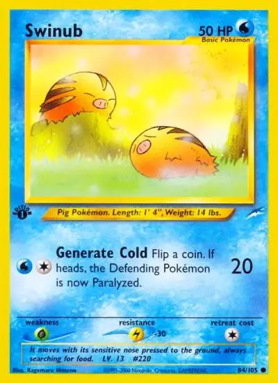 Swinub 84/105 Neo Destiny Pokemon card