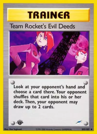 Team Rocket's Evil Deeds 103/105 Neo Destiny Pokemon card