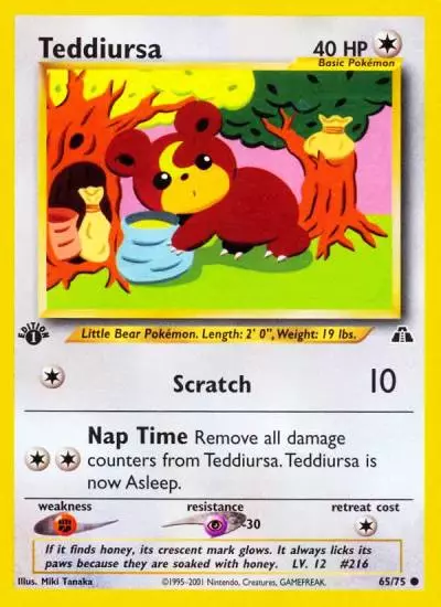 Teddiursa 65/75 Neo Discovery Pokemon card