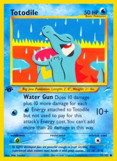 Totodile 85/105 Neo Destiny Pokemon card