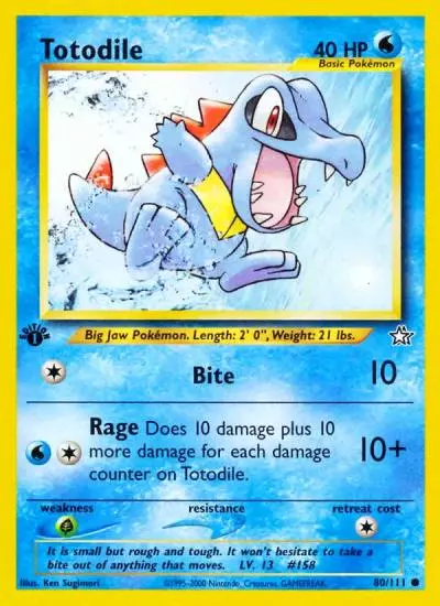 Totodile 80/111 Neo Genesis Pokemon card