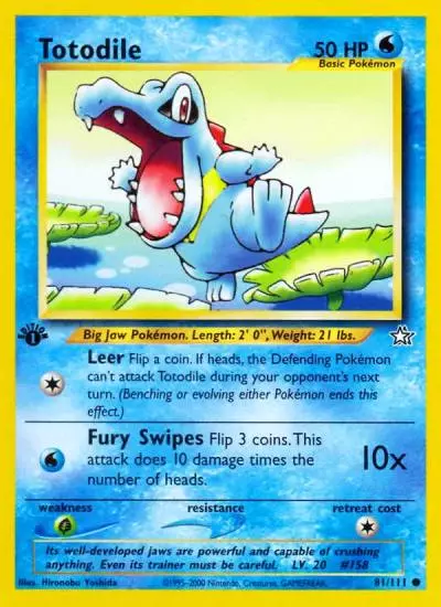 Totodile 81/111 Neo Genesis Pokemon card