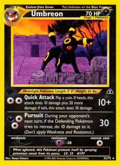 Umbreon 32/75 Neo Discovery Pokemon card