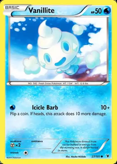 Vanillite 27/101 Noble Victories Pokemon card
