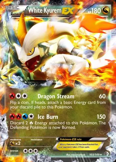 White Kyurem-EX 103/149 Boundaries Crossed Pokemon card