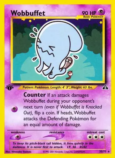 Wobbuffet 35/75 Neo Discovery Pokemon card