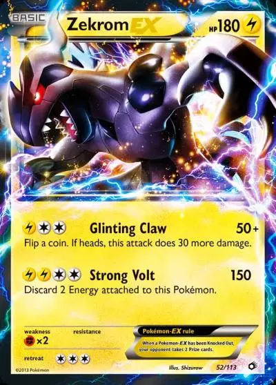 Zekrom-EX 52/113 Legendary Treasures Pokemon card