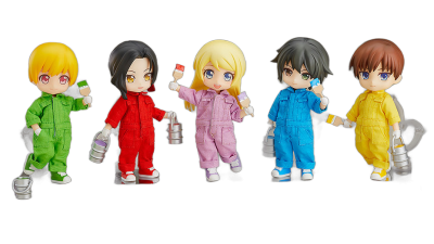 Nendoroid Doll: Outfit Set (Colorful Coveralls - Red/Blue/Yellow/Lime Green/Purple)