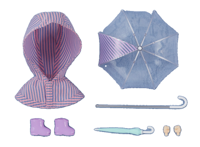 Nendoroid Doll: Outfit Set (Rain Poncho - Stripes)