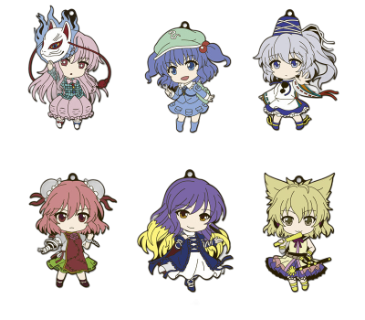 Nendoroid Plus Rubber Straps: Touhou Project Set #8(Hata no Kokoro, Nitori Kawashiro, Mononobe no Futo, Kasen Ibaraki, Byakuren Hijiri, Toyosatomimi no Miko)