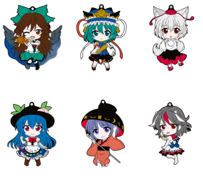 Nendoroid Plus Rubber Straps: Touhou Project Set #9(Utsuho Reiuji / Eiki Shiki Yamaxanadu / Momiji Inubashiri / Tenshi Hinanawi / Shinmyoumaru Sukuna / Seija Kijin)
