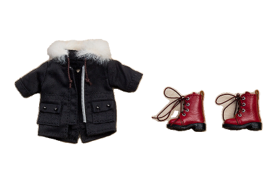 Nendoroid Doll Warm Clothing Set: Boots & Mod Coat (Black/Khaki Green)