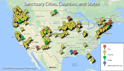 Many cities across the nation are sanctuaries for undocumented immigrants. 