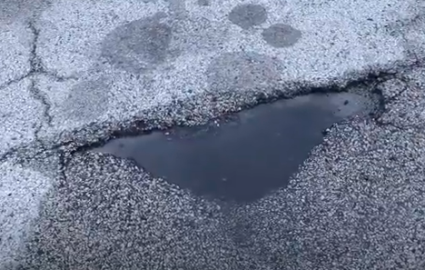 A Pothole full of water