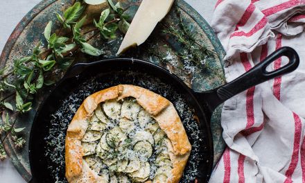 Zucchini, Goat Cheese with Caramelized Onion Galette