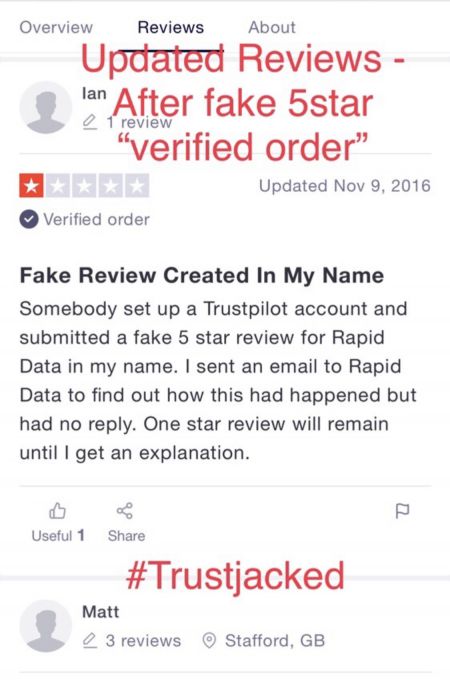 Updated reviews after fake 5 stars