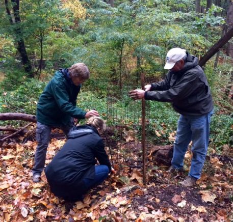 Faculty members recently planted a tree at Crabby Creek in honor of Dunbar. Photo by Eric Malm