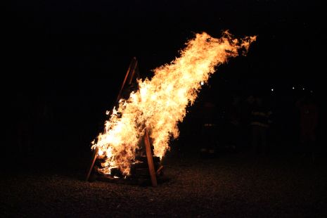 Paige Wagner / Photo for Pub The Radnor fire department came to light the bonfire for safety precautions. 