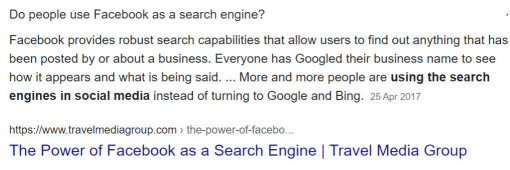 An Article About How More People Are Using Facebook As A Search Engine