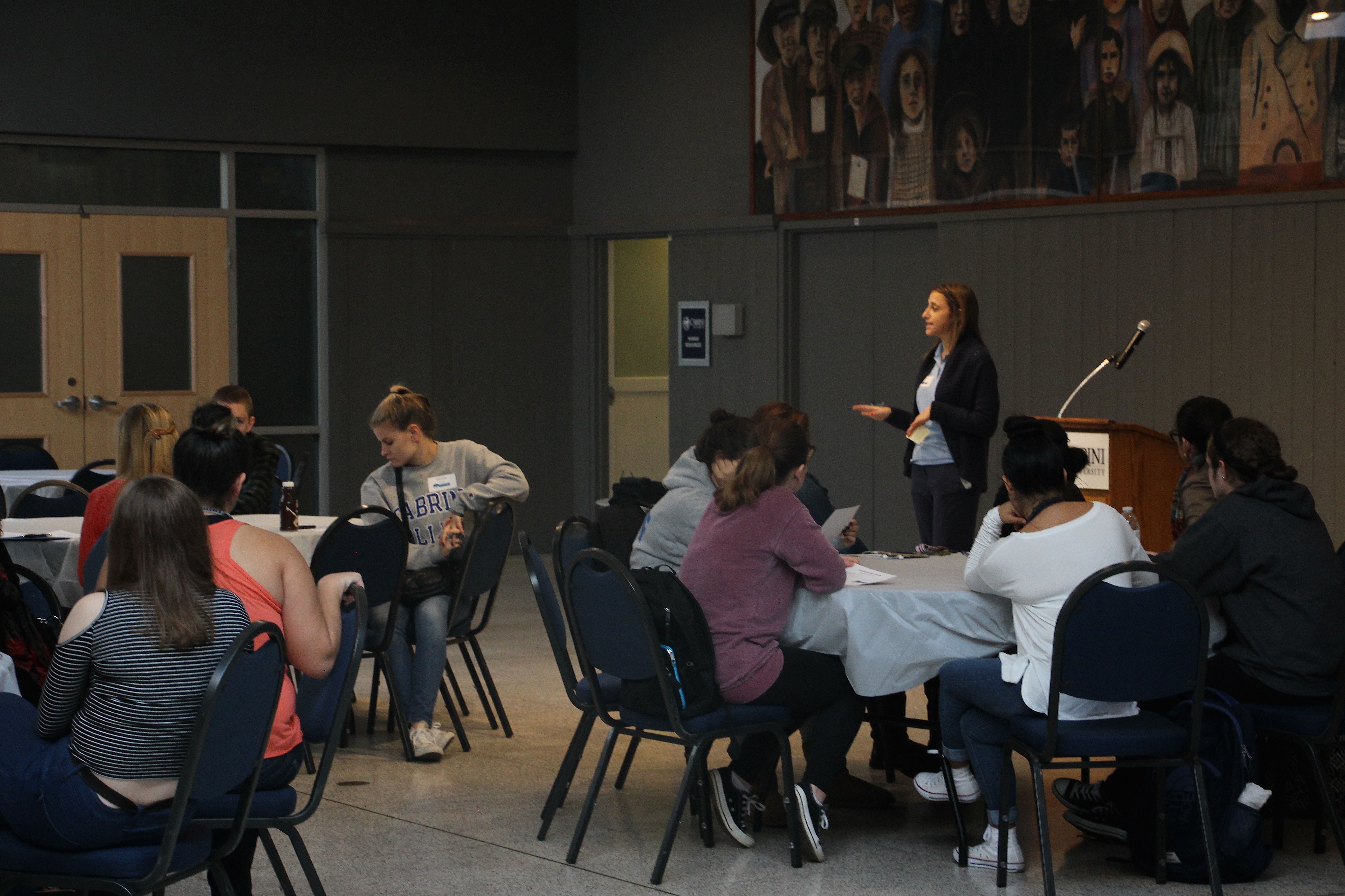 Students listen in on successful tips for leadership roles. Photo by Nina Schirmer