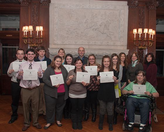 Members of Delta Alpha Pi International honor society. Delta Alpha Pi is an academic honor society for college students with disabilities. (Submitted by Disability Resource Center)