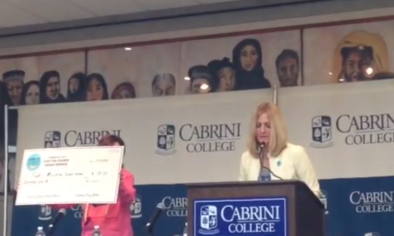 Dr. Colbry speaking at Cabrini Day 2014