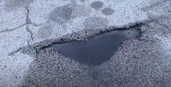 A Pothole full of water