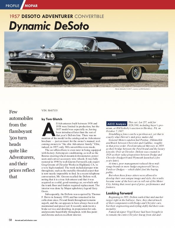 American Car Collector January 2018