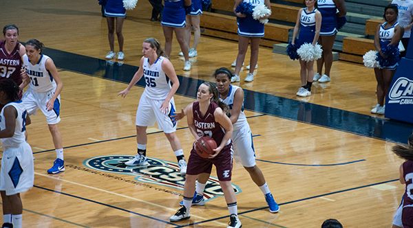 Sophomore forward Amber Keys (No. 44) is averaging 10 points and 7 rebounds per game in 19 games this season. (Dan Luner / Submitted Photo)