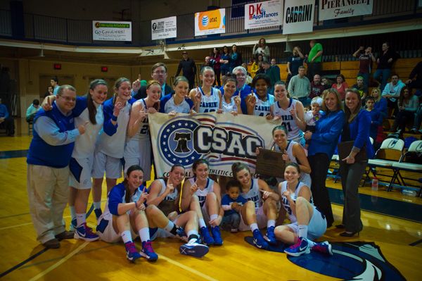 The Cabrini College Lady Cavs defeated Gwynedd-Mercy College on Saturday, Feb. 23, to claim their first CSAC title since 2009. (Dan Luner / Staff Photographer)