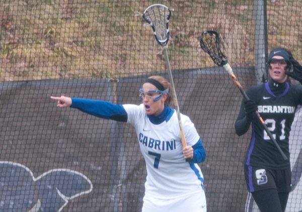 Kaitlyn Smith (No. 7) alerting her fellow teammate of an oncoming attacker. (Cabrini Athletics/Submitted Photo)