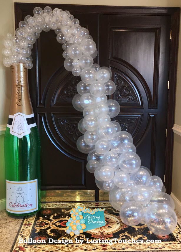 Champagne Bottle Balloon Garland
