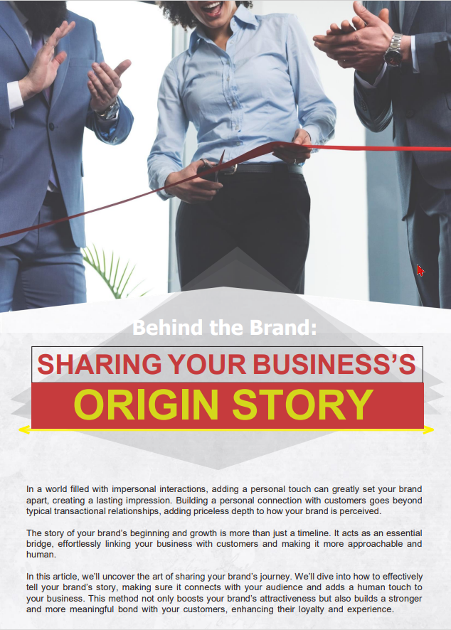 Behind The Brand Sharing Your Business'S Origin Story.