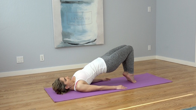 shoulder bridge on toes with feet together