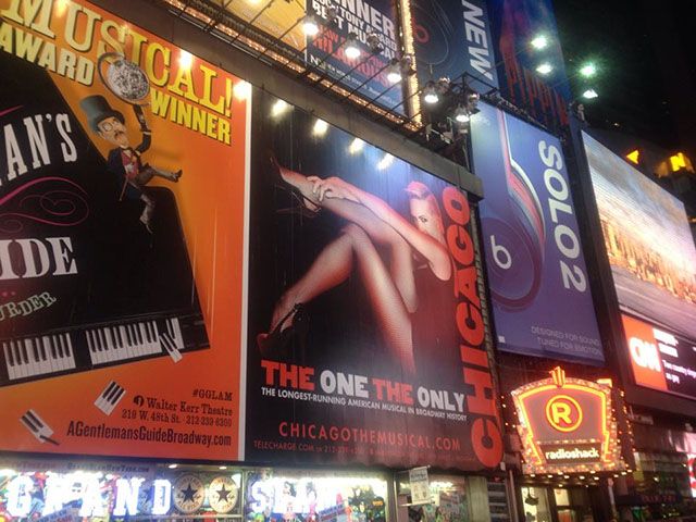 The sign for the musical ‘Chicago’.  (Erica Abbott/News Editor)