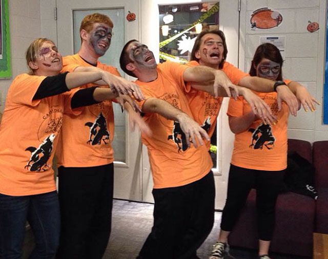 Students prepare for Zomie Run. (SEaL Office/Submitted Photo)