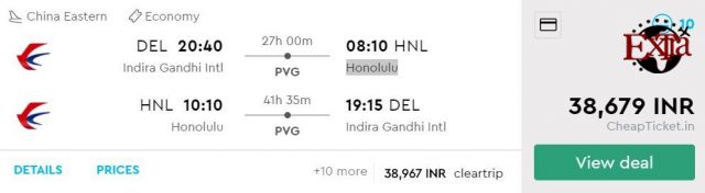 Delhi to Honolulu