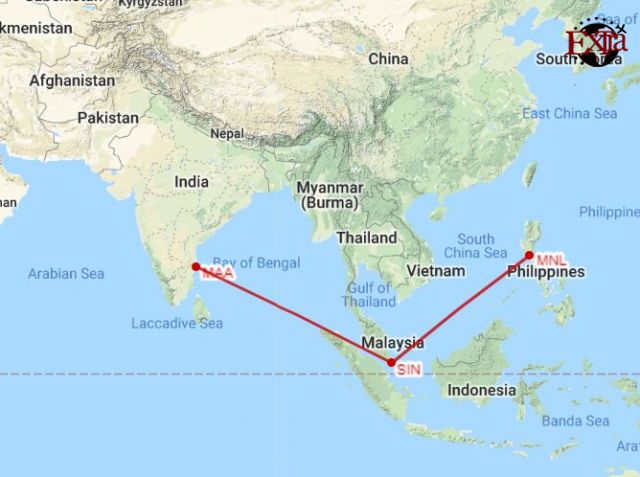 Chennai to Manila round-trip for ₹14653 ($211)