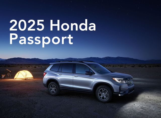 New 2025 Honda Passport at Delaney Honda | Parked 2025 Honda Passport outside in the middle of a desert at night