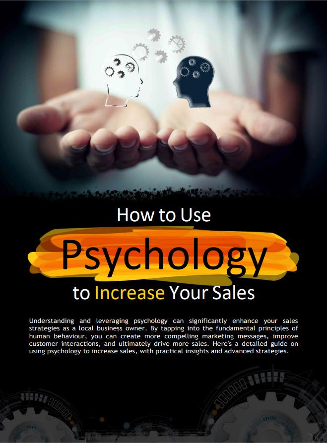 A Person Holding Cutouts Of Human Heads With Gears. Text On The Image Reads, &Quot;How To Use Psychology To Increase Your Sales,&Quot; With Additional Information About Leveraging Psychology For Sales Strategies.