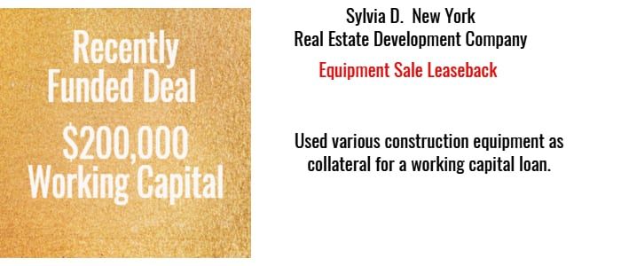 Sylvia D. Recently Funded Deal Equipment Sale Leaseback
