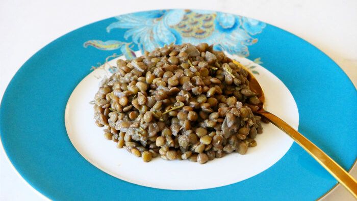 High-Fiber Truffle Lentils and Mushroom Risotto.